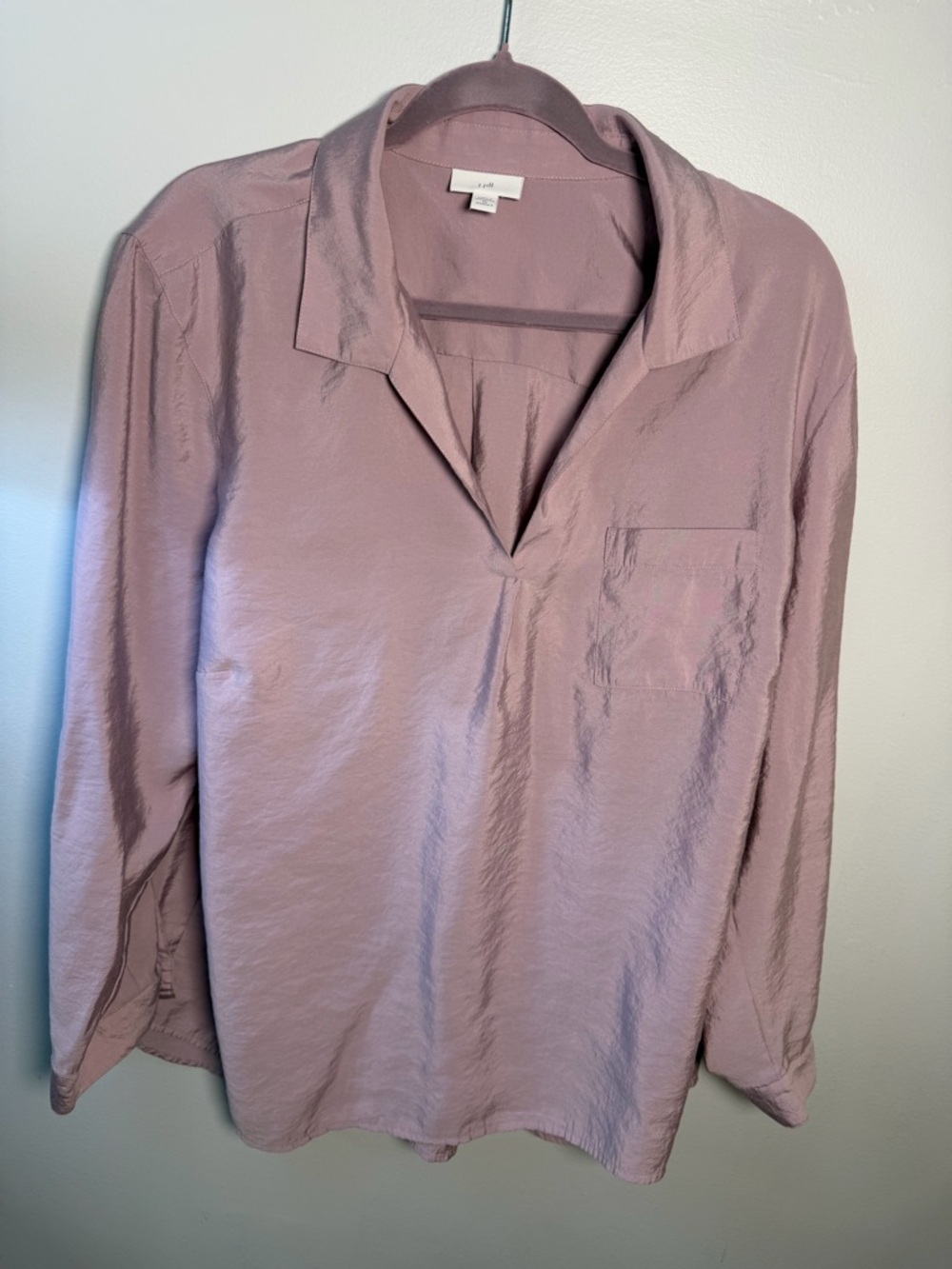 a new day Mauve Satin Button-Down Style Top